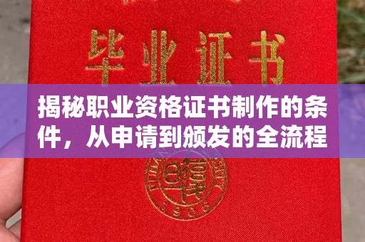 水富揭秘职业资格证书制作的条件，从申请到颁发的全流程解析